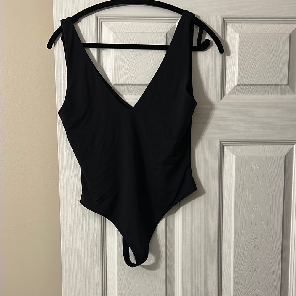 Black V-Neck Bodysuit